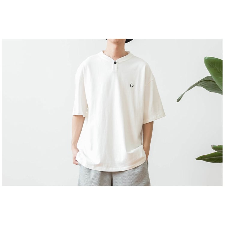 ★HENRY COLOR EMBROIDERY T-SHIRT　18055