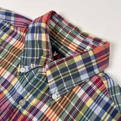 VAN JAC ヴァンヂャケット マドラスチェック柄 BD 半袖シャツ サイズ M /マルチ