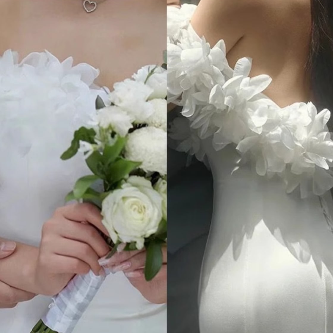 花 オフショルダー ウェディングドレス 花嫁 結婚式 前撮り 2次 花 オフショルダー ウェディングドレス 花嫁 結婚式 前撮り 2次