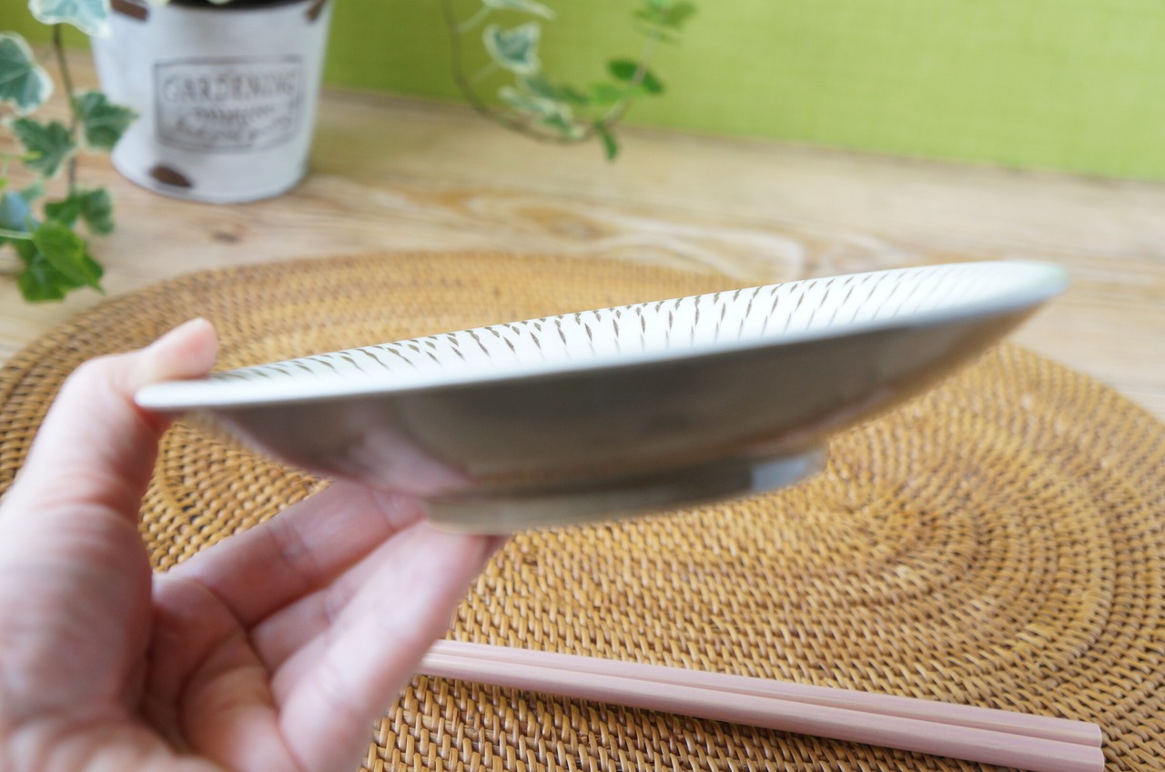 小石原焼 宝山窯   5.5寸皿　とびかんな　④  ［21-195］