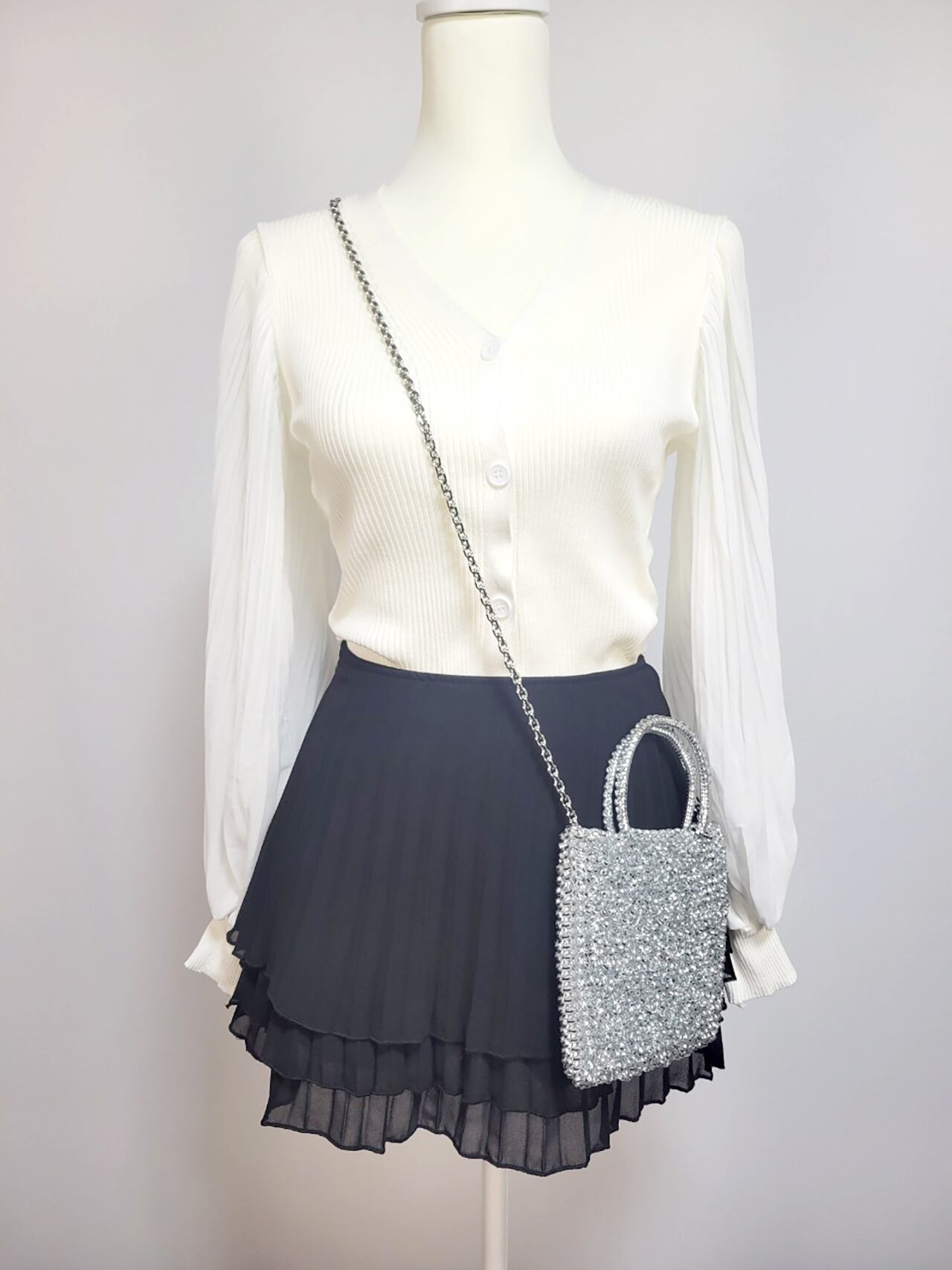 バルーンパフシフォンブラウス