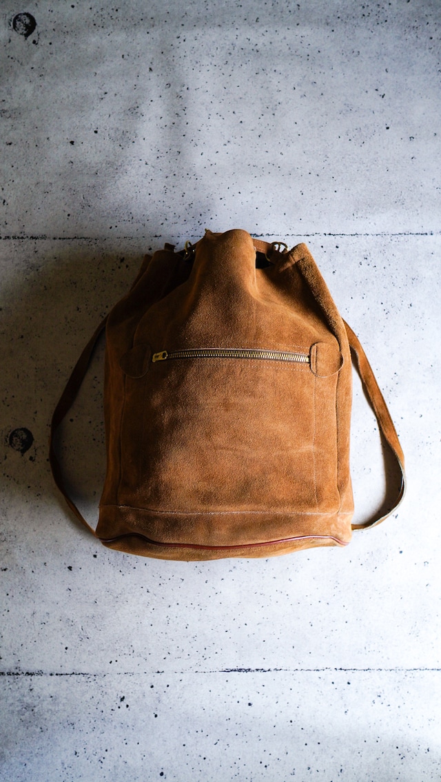 【1970s】L.L.BEAN エルエルビーン スエード レザー スポーツ バッグ《旧タグ 筆記体タグ  巾着 リュックサック バックパック ヴィンテージ》