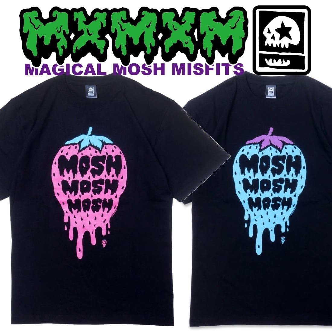 今夜価格【希少コラボ】FLUX × MxMxM (マジカルモッシュミスフィッツ) MxMxM 】いちごモッシュTEE マジカルモッシュミスフィッツ