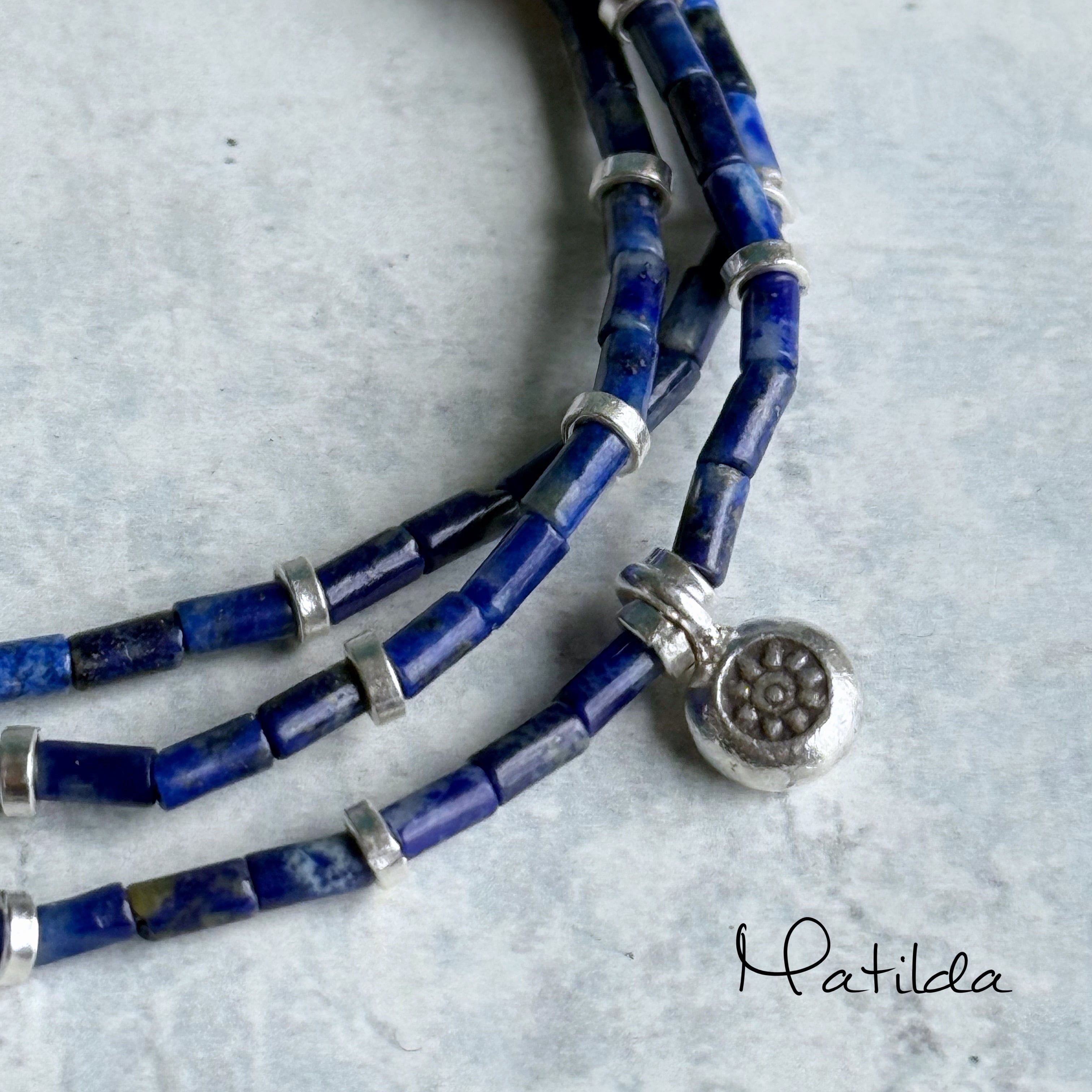 【再販】2way bracelet(ラピスラズリ×カレンシルバー)