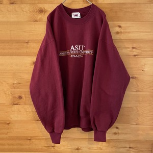 【USA PLAYER SPORTSWEAR】カレッジ 刺繍ロゴ アリゾナ州立大学 スウェット トレーナー XL アメリカ古着