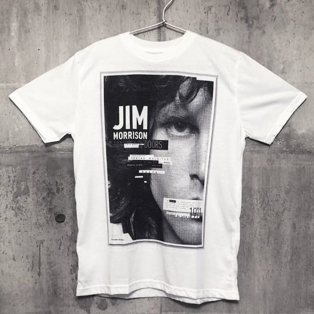 【送料無料 / ロック バンド Tシャツ】 THE DOORS / Jim Morrison Men's T-shirts White M　ドアーズ  / ジム・モリソン メンズ Tシャツ 白 M | ロックTシャツ・バンドTシャツ【piggies】 powered by BASE