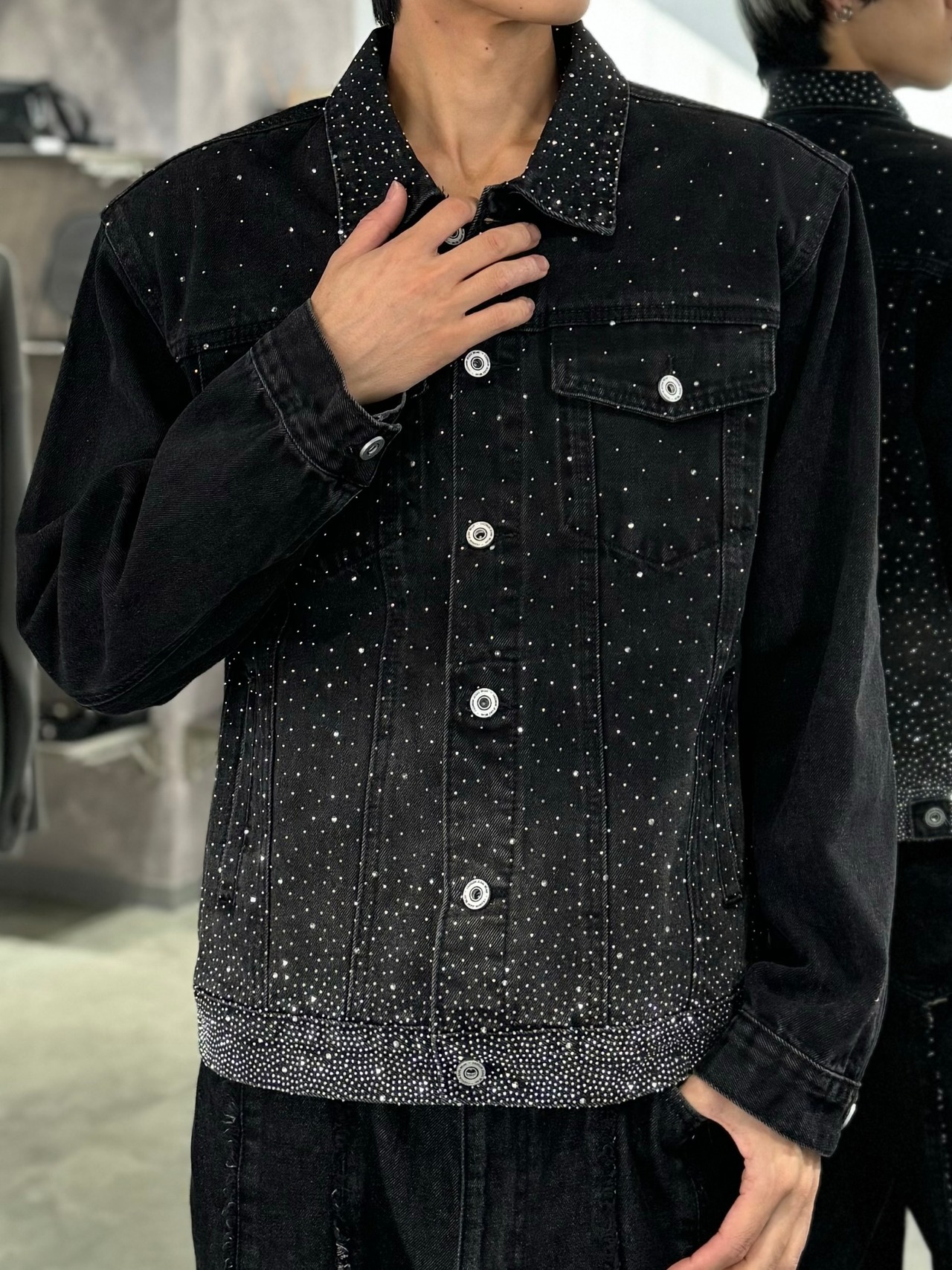 【ALUDE SELECT】lame sparse denim jacket