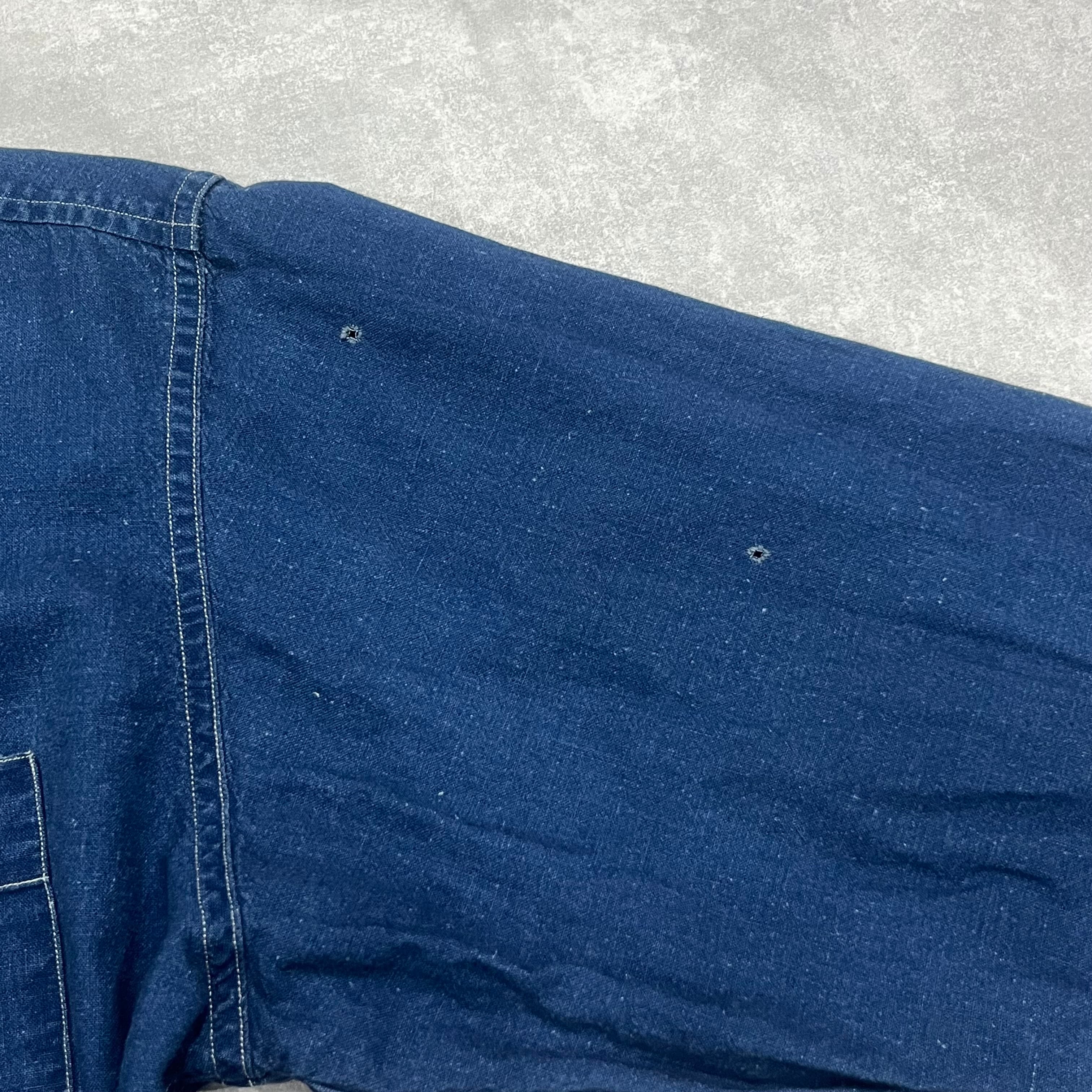 RRL 90s ノーカラーシャツ インディゴリネン 初期 3つ星 アメリカ製