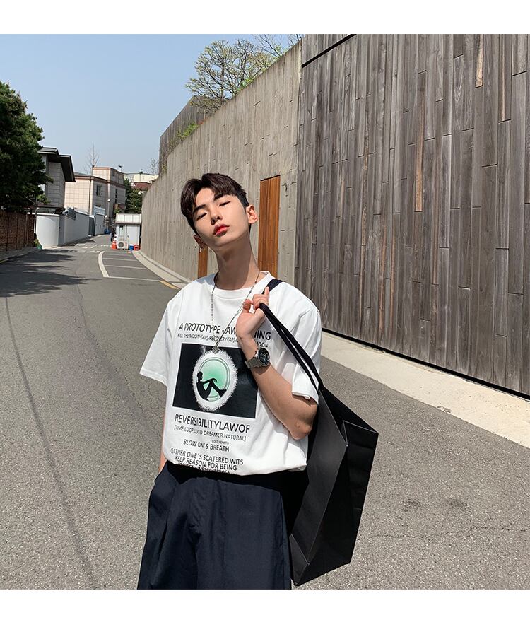 全2色 Tシャツ カットソー プリント カジュアル おしゃれ