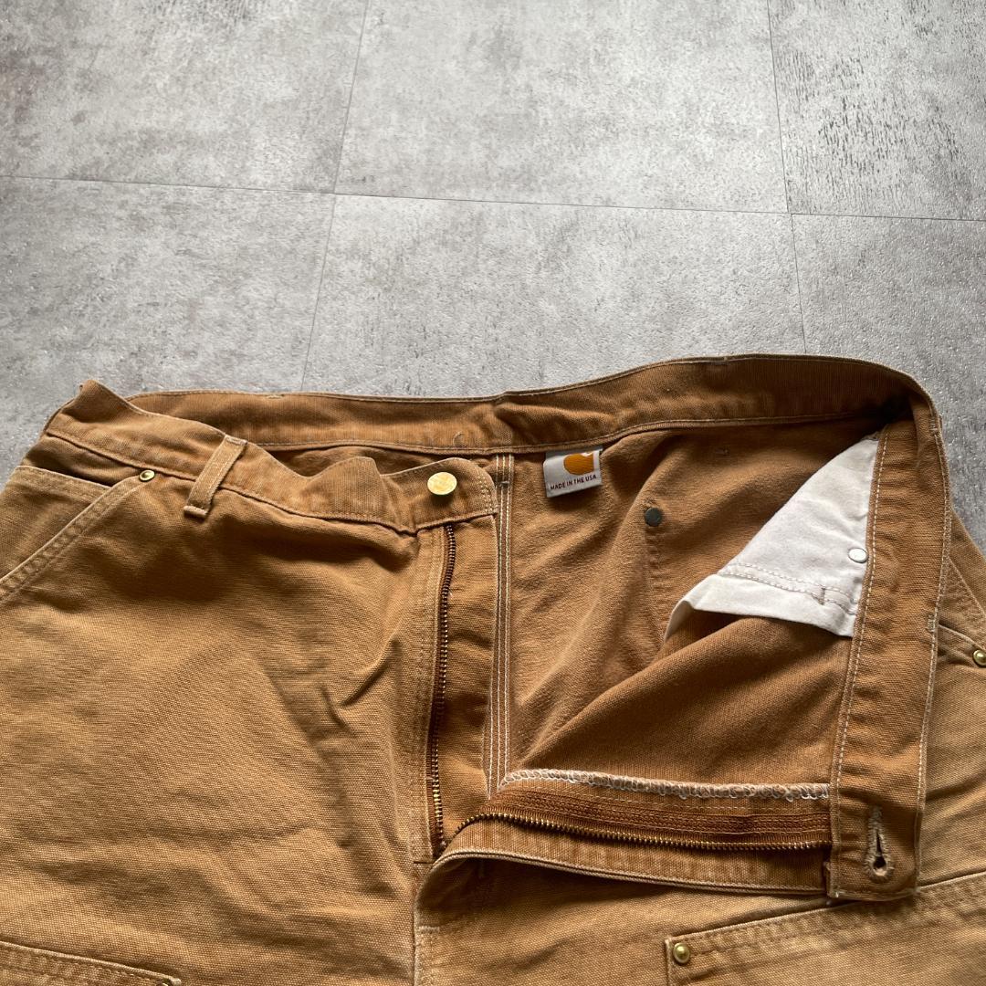 10s USA製 ブラウン ダブルニー Carhartt W 39 L 31 | ib2