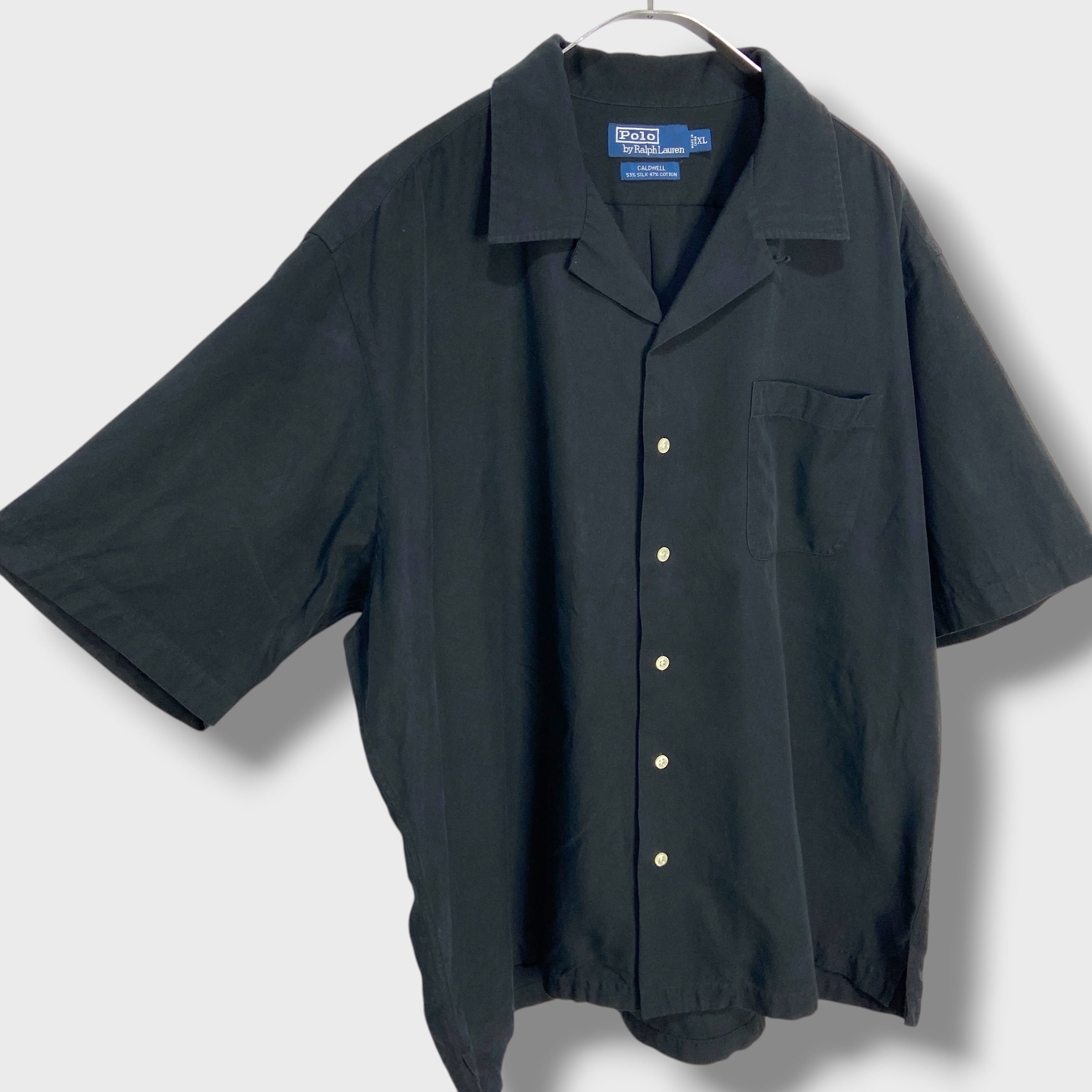 Polo Ralph Lauren CALDWELL L ポニー無し　シルク ラルフローレン CALDWELL シルクコットンオープンカラーシャツ ポニー