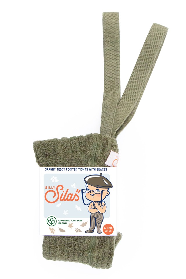 Silly Silas/Granny Teddy Warmy Tights Collection_ Olive