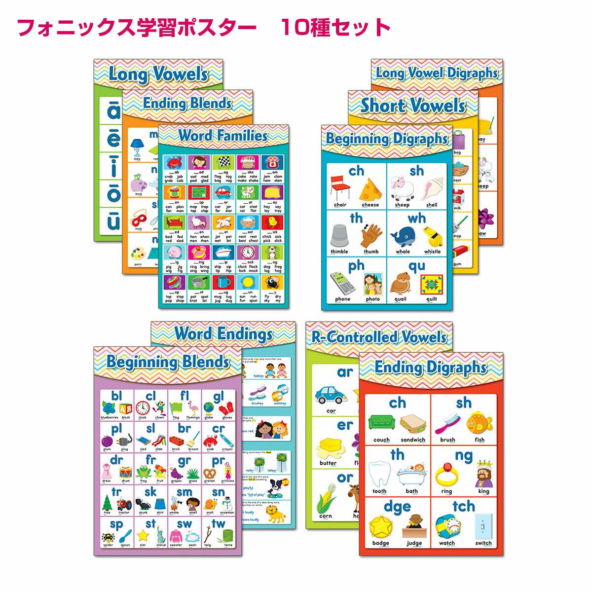 フォニックス学習に役立つ「発音・ルールポスター」10種セット