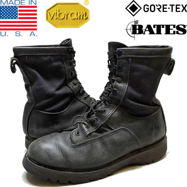 27.5㎝相当　Bates コンバッドブーツ/P4262 1点物◇USA製ベイッBATES黒コンバットブーツ革靴レザーシューズ古着