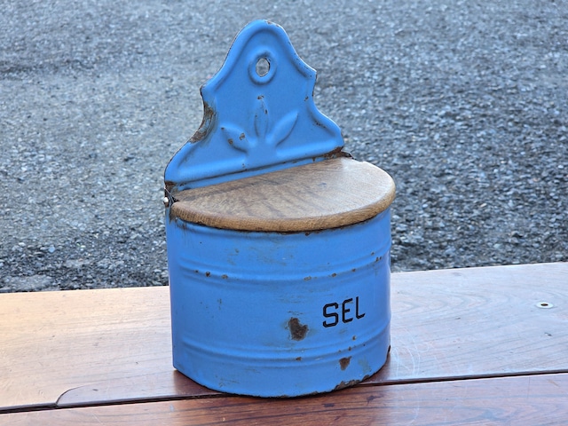 【Vintage】フランス ホーローキャニスター "SEL" /D022