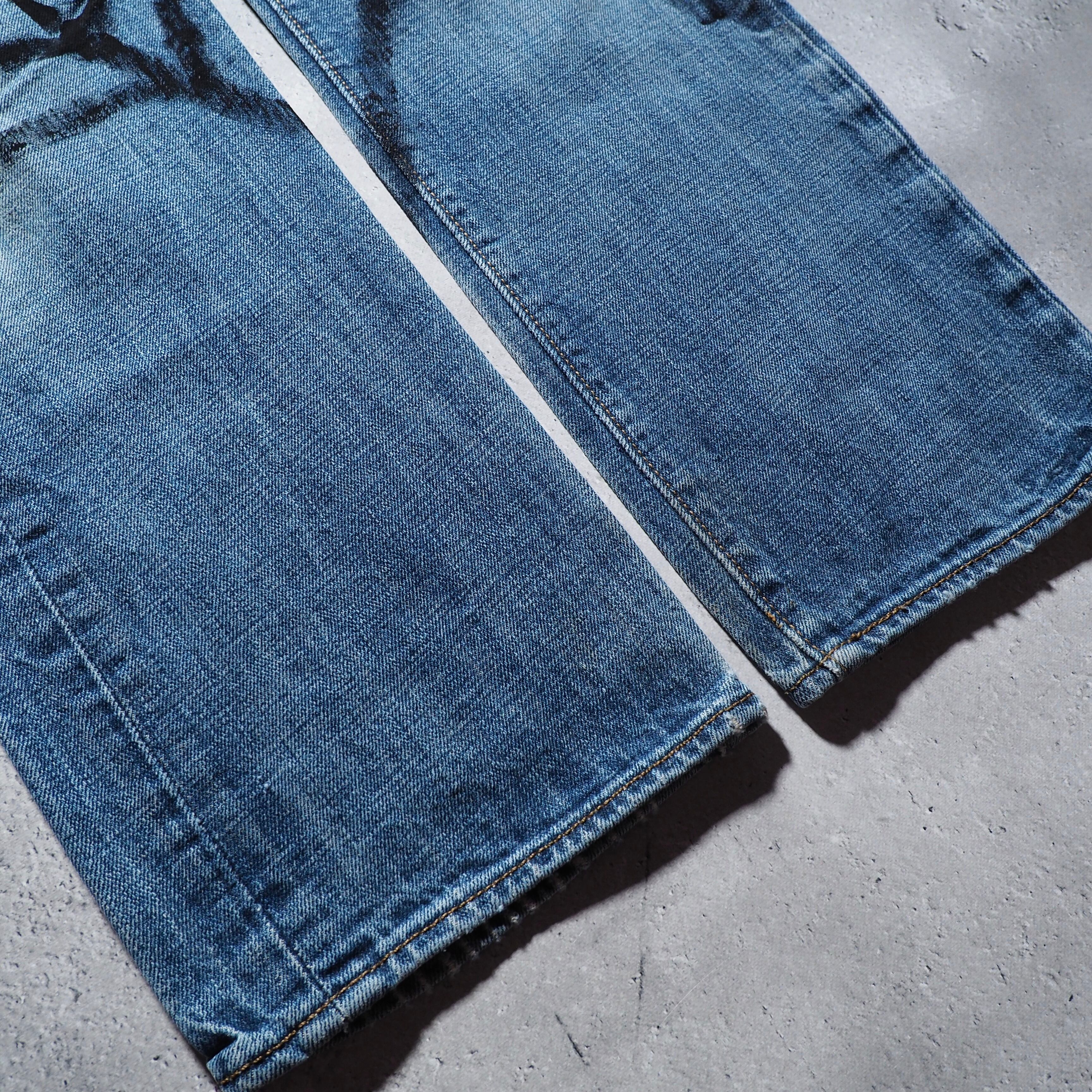 ” Levis 501 ” Spiderweb painted custom Indigo Denim pants