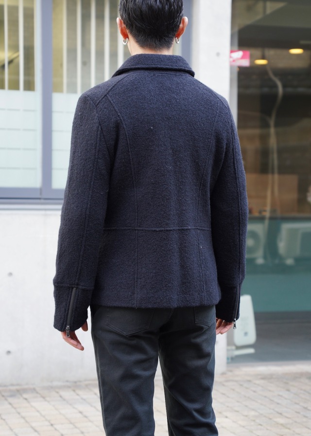 Melton wool double riders jacket