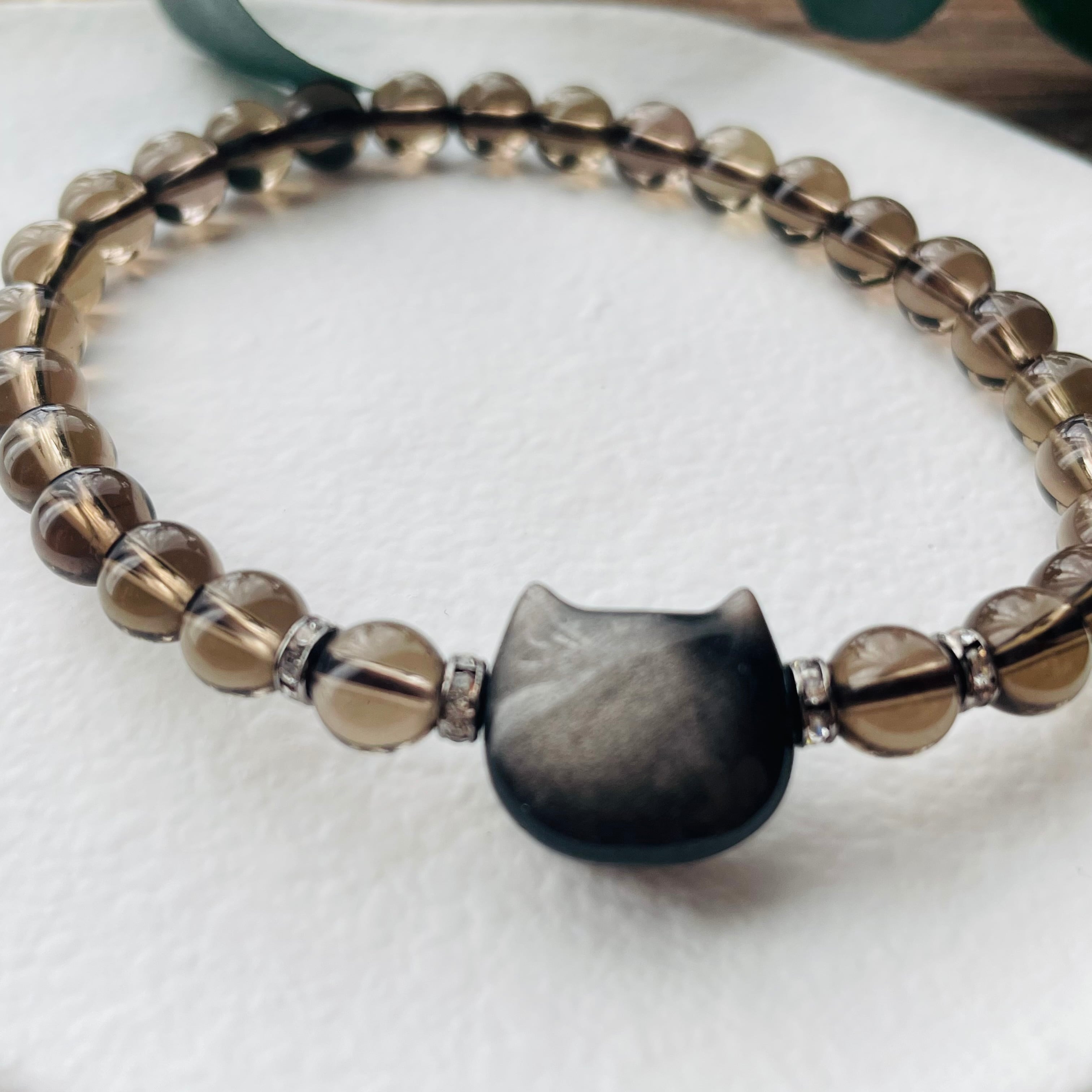 18-②猫×パワーストーン|ブレスレット|浄化・集中力UP| ネコ ねこモチーフ 猫雑貨 猫グッズ アクセサリー 天然石 プレゼント ギフト レディース