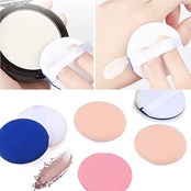 BTtime クッションファンデ パフ スポンジ メイク 12個入 柔らかい 3色 3層構造 化粧パフ 乾湿両用 多機能メイク用パフ 丸い形（肌の色、ブルー、ピンク）