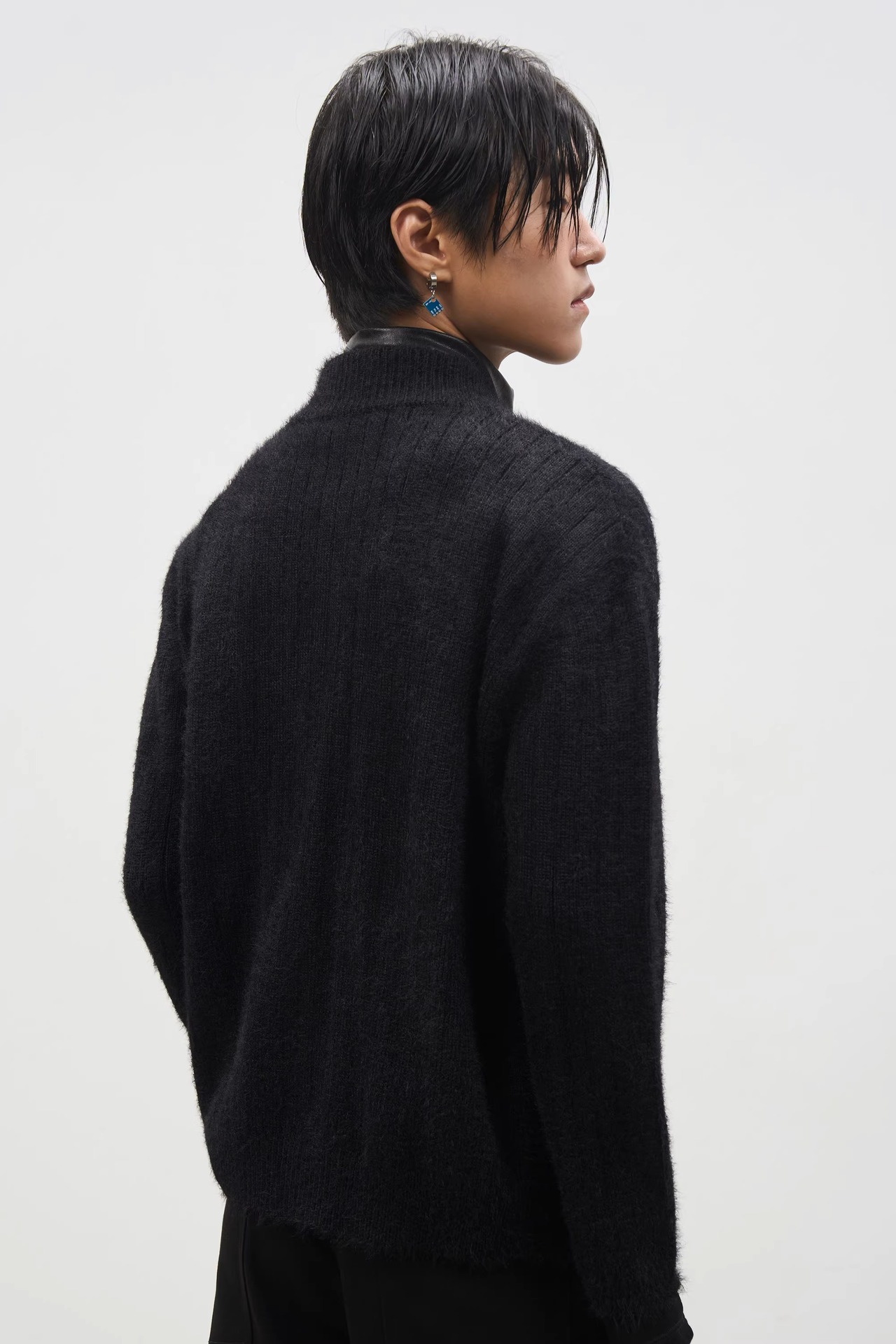 SOUTHFISH Mohair Blend Zip Knit Cardigan