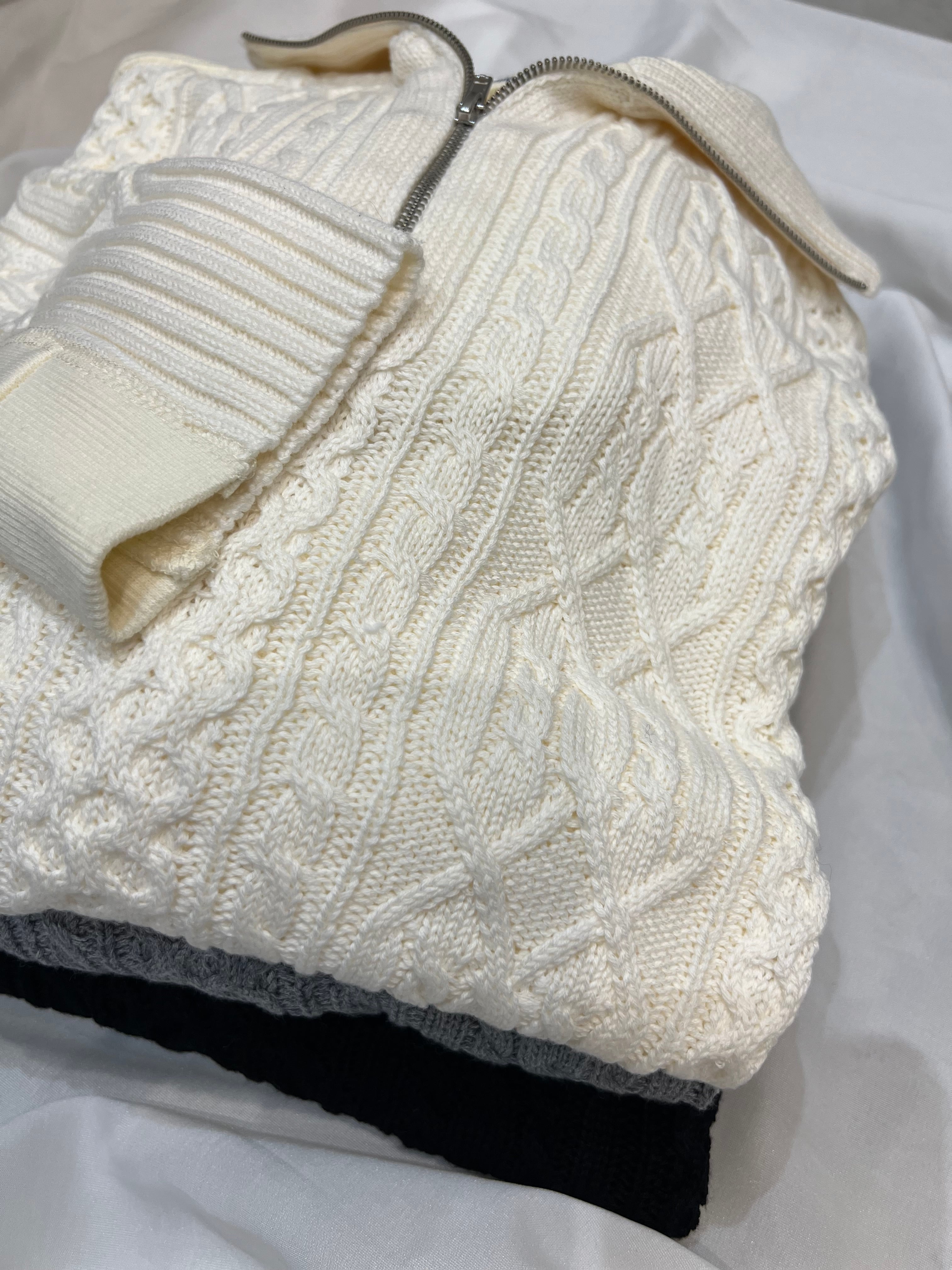 【SELECT】スウェット×ニット　ハーフZIP プルオーバー