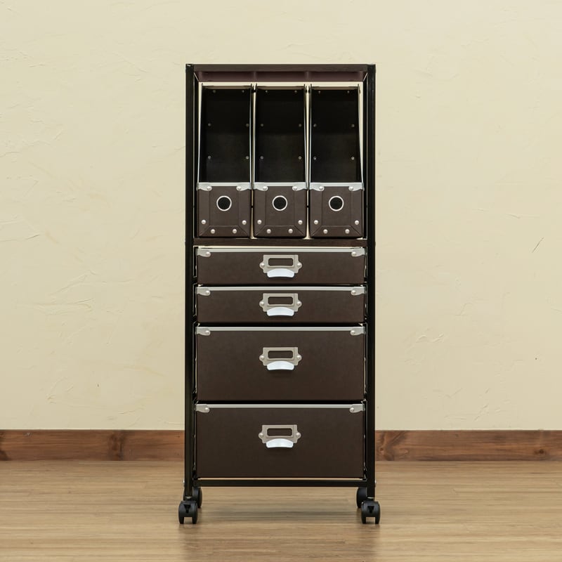 Popan 収納チェスト 収納ラック 5段 ファイルBOX 引出し 軽くて丈夫 PE