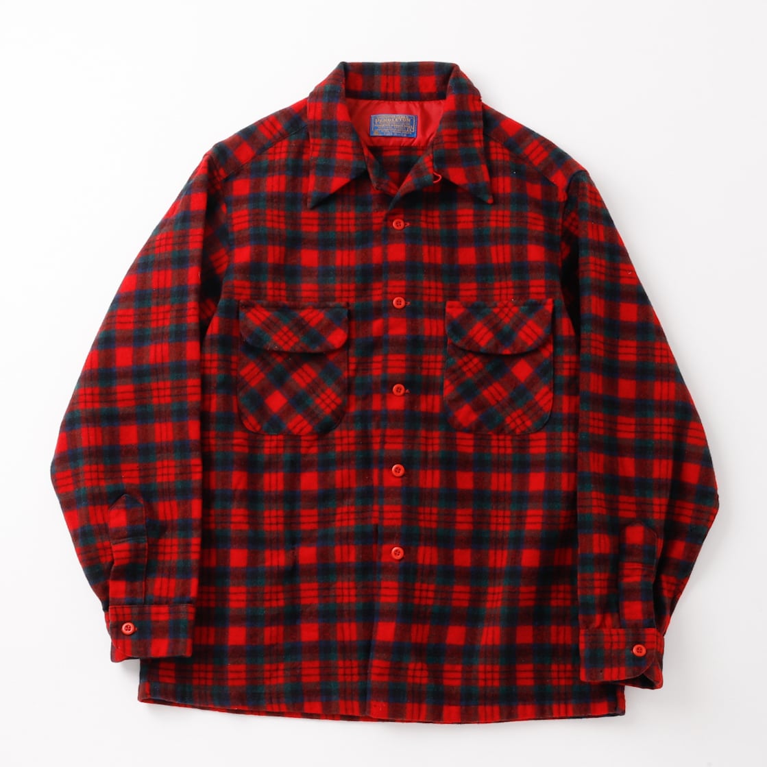 PENDLETON ペンドルトン ボードシャツ 70s Mサイズ 赤オンブレ 逸品】70s PENDLETON ombre check wool shirts made in USA big size