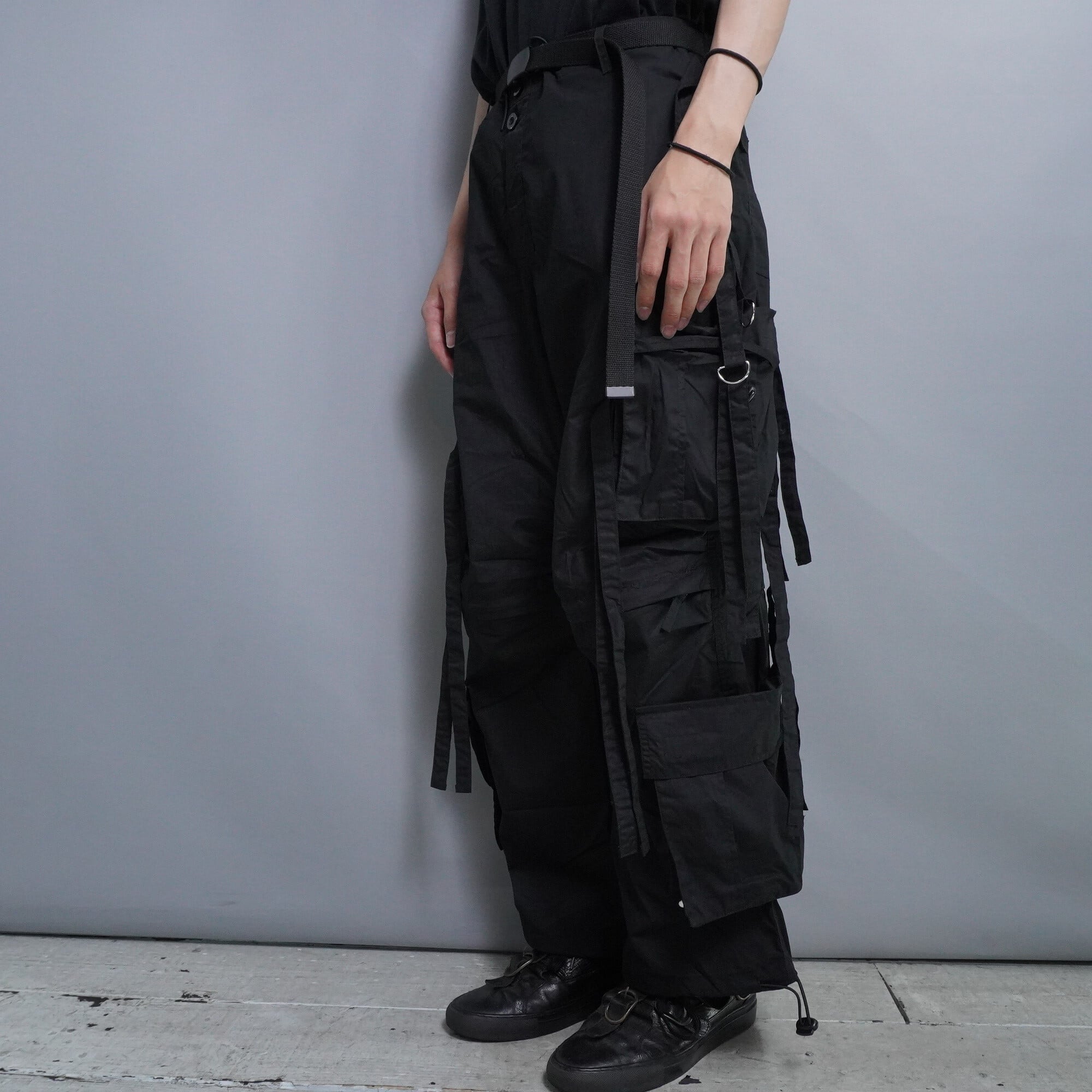 00's military UK techno pants black