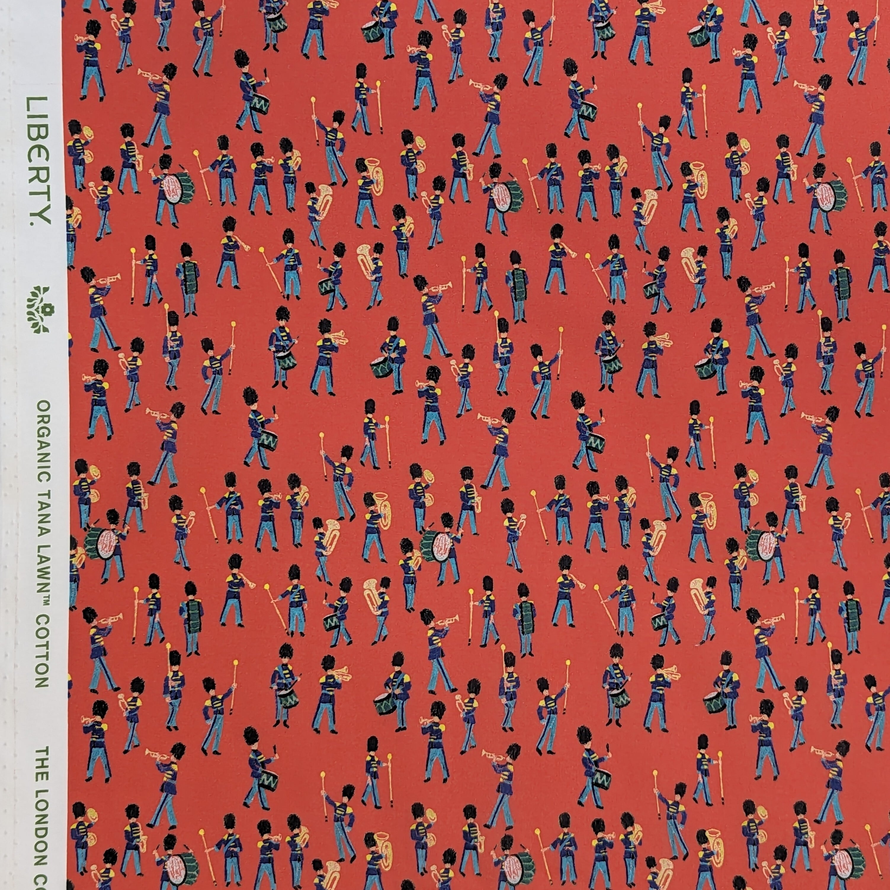 ★輸入 リバティ LIBERTY オーガニックタナローン Musical March Red ミュージカルマーチ レッド 約130×50cm