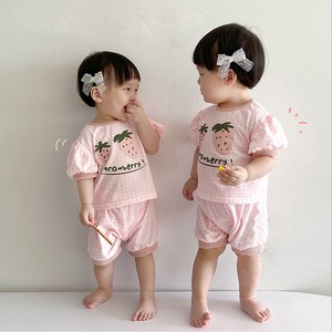 【BABY】ストロベリーチェックセットアップ