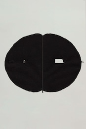 i’m here - Knit Snood(Crepe Wool-like) :Black|サークル状/片畦編み/ダブルジップ/ホーン・トグル/レザーパーツ