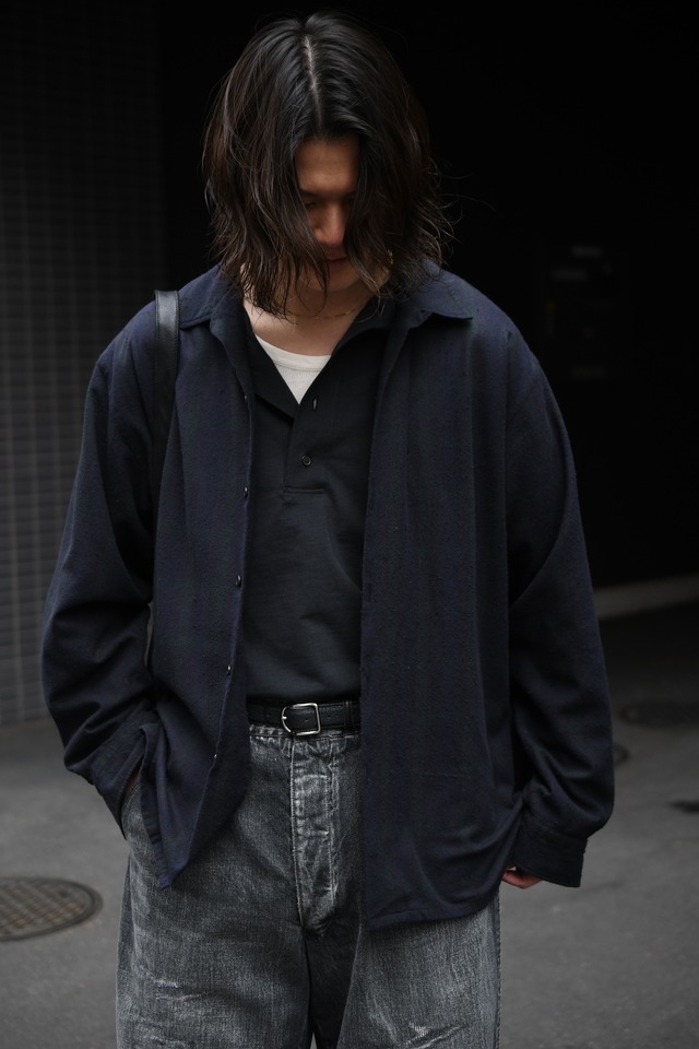 A.PRESSE / Silk Nep Loop Collar Shirt (Check)