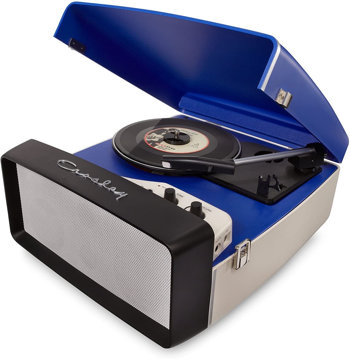 Crosley Collegiate Portable USB Turntable (CR6010A-BL) ポータブルUSBレコードプレイヤー |  プラザハマダ　栃木県足利市のアナログ盤・CD・雑貨オンラインショップ powered by BASE