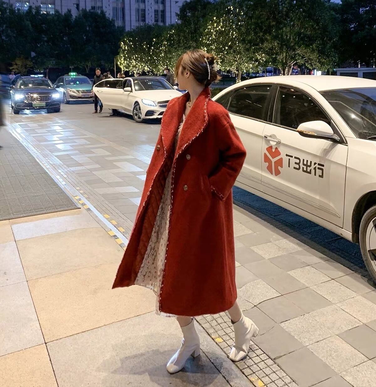 ルーズレッドコート ウィンタースタイルスタンダード レトロ 冬物 6Du_Shop_Women38705389157