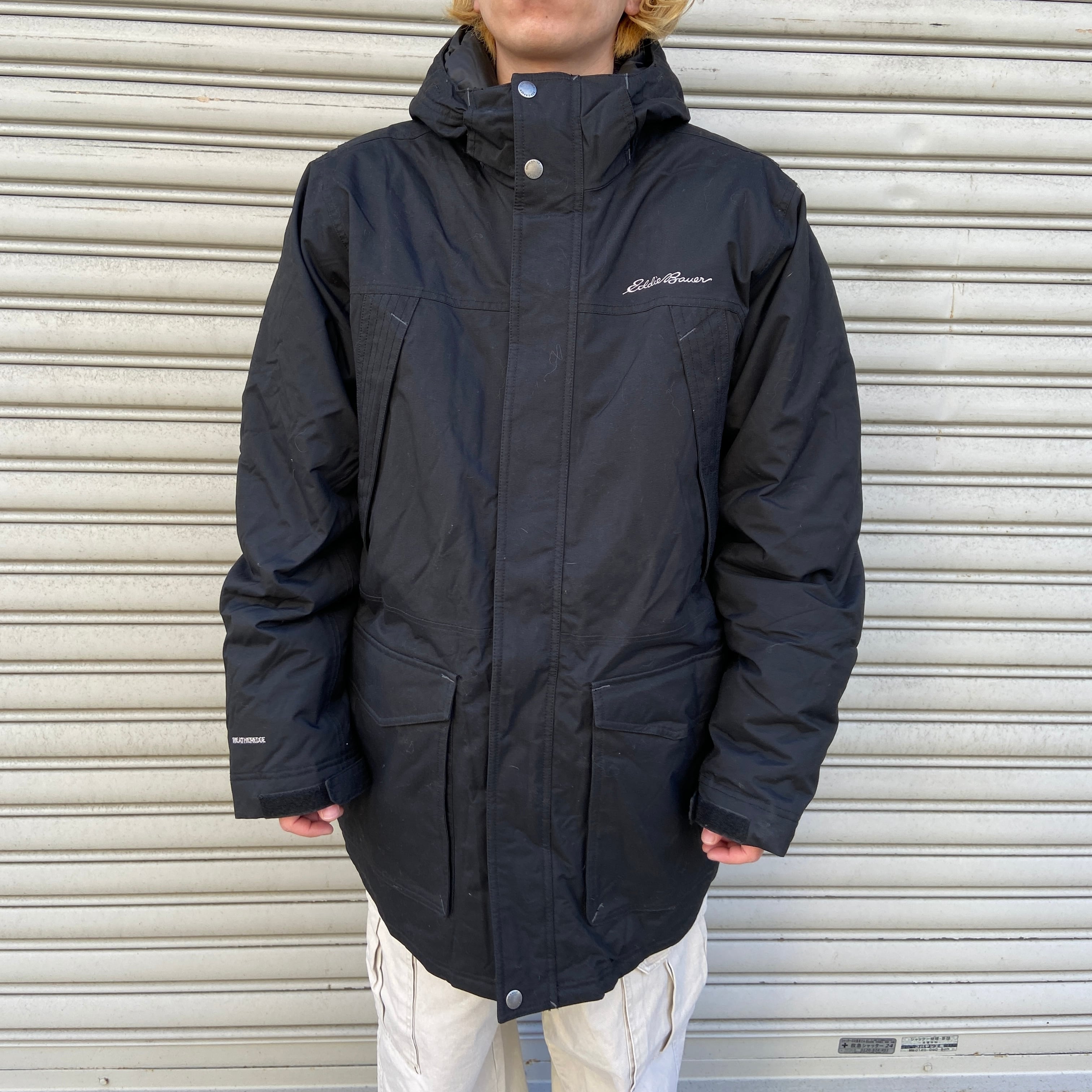 古着屋KKITマウンテンパーカー EddieBauer 人気グリーン 4ポケット XL