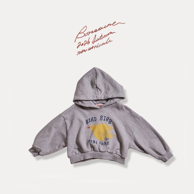 【取寄】boneoune｜bird crop hoodie｜バードクロップフーディー｜XS-JL｜kids&jr｜26 autumn