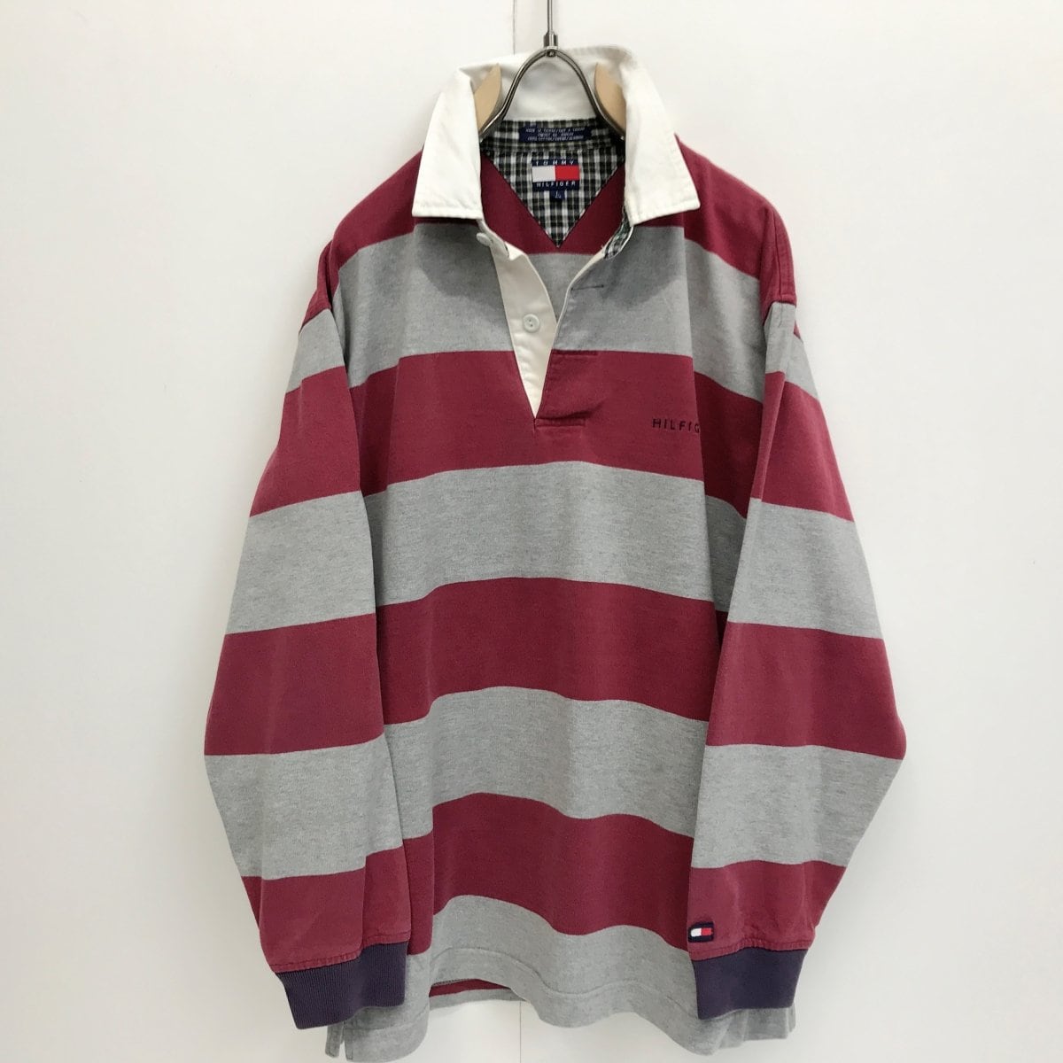 TOMMY HILFIGER トミーヒルフィガー 90年代 長袖 太ボーダー ラガー 