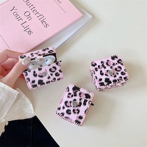 AirPods Pro3/2/1ケース AirPods4/3/2/1ケース ピンク ヒョウ柄 エアポッズカバー レオパード アニマル柄 スナップボタン付き フラップ かわいい おしゃれ 大人可愛い レザー調 イヤホンケース