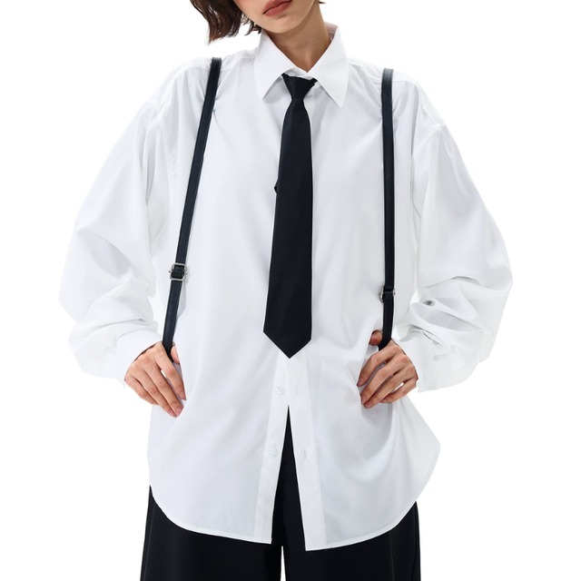 white shirt with a tie　ネクタイ付きホワイトシャツ　J2167