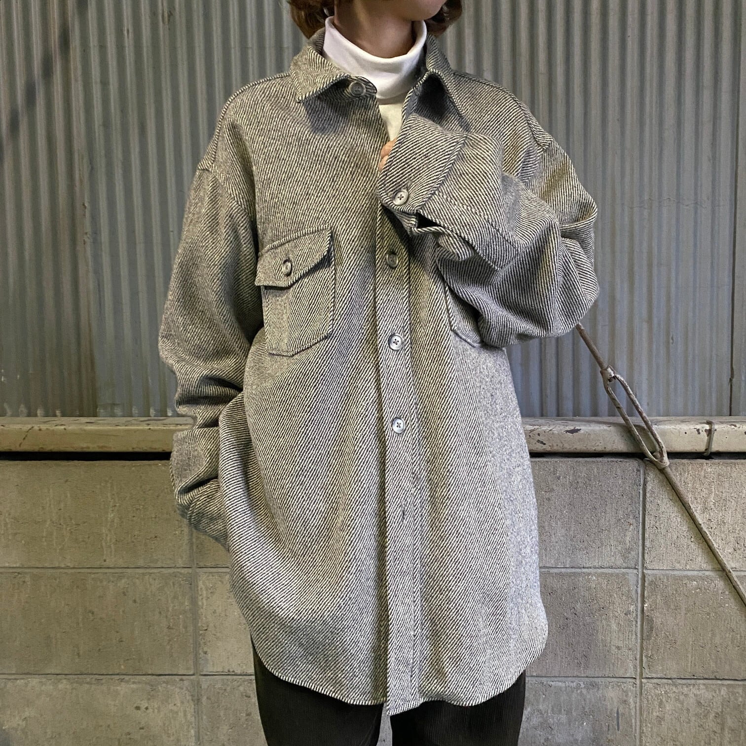 【ネイティブ柄】USA製VINTAGE 紺タグWOOLRICHプリントシャツ