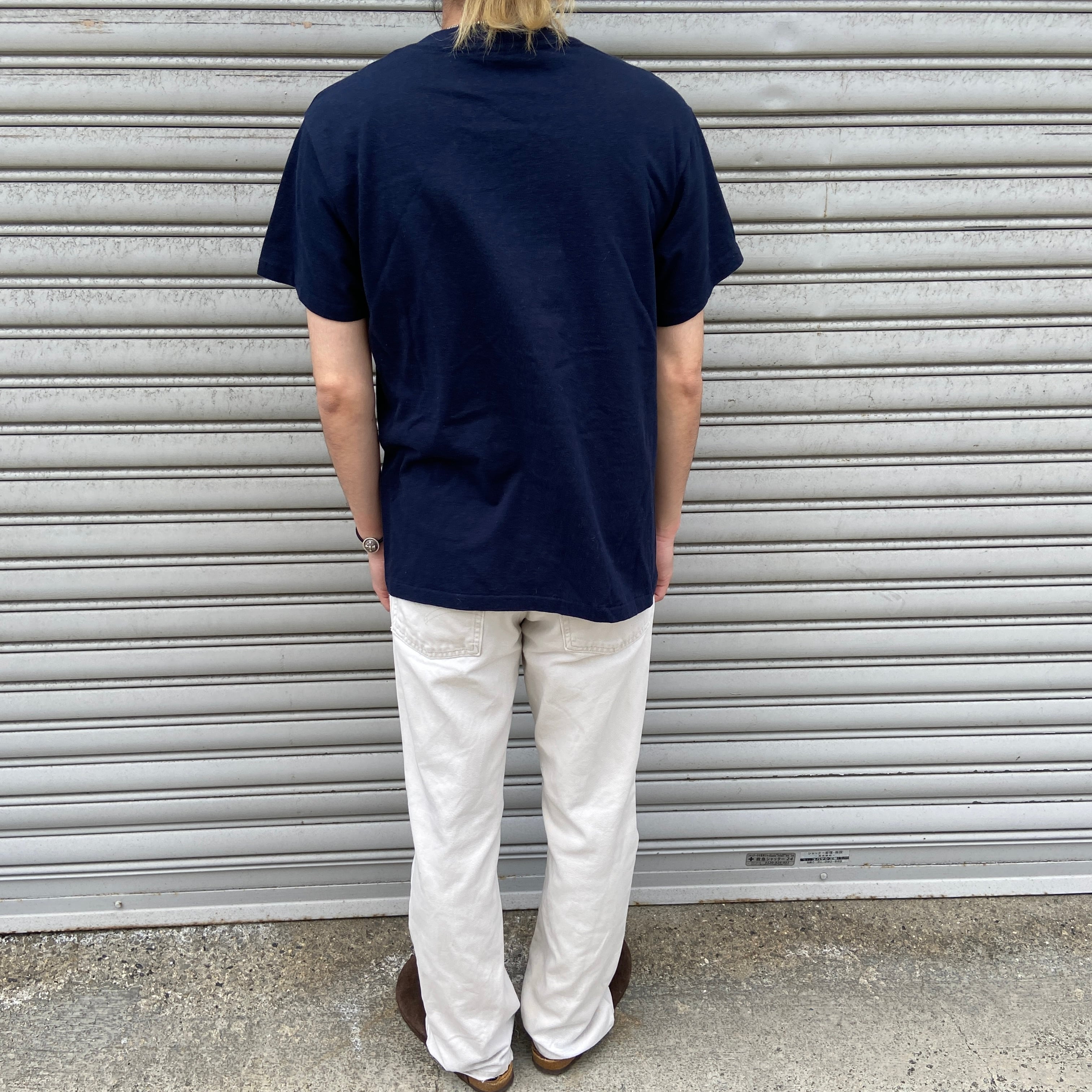 美品 80s USA製 Champion USNAプリントTシャツ ネイビー L | 古着屋 Uan