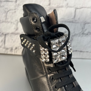 miumiu ミュウミュウ ハイカット スニーカー スタッズ ビジュー  靴 ブラック A-10528