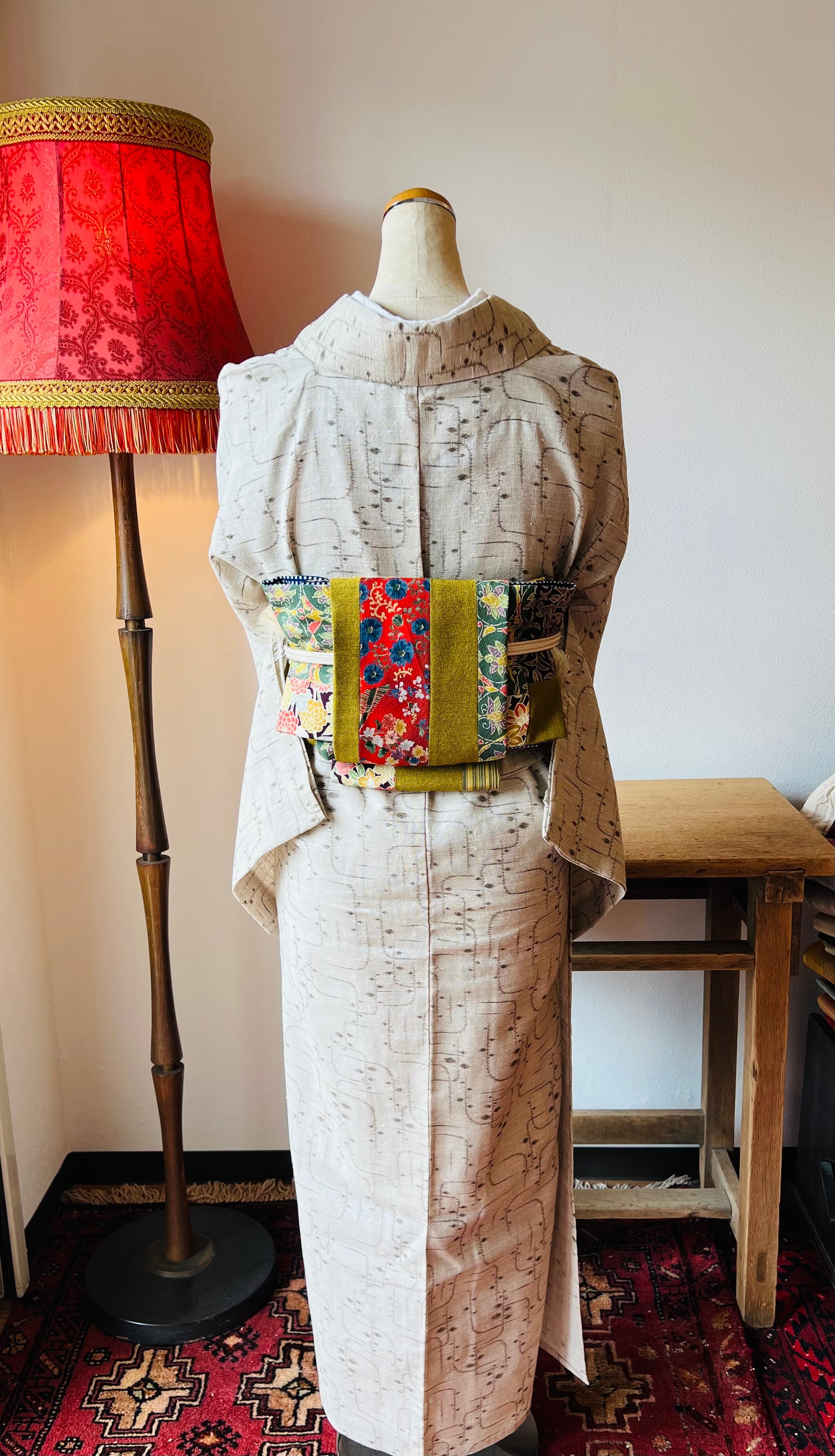 綿麻 夏着物 | Kohaku kimono