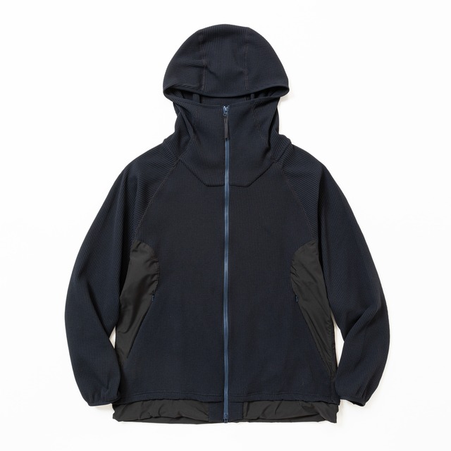 meanswhile   SOLOTEX Waffle Hoodie Navy