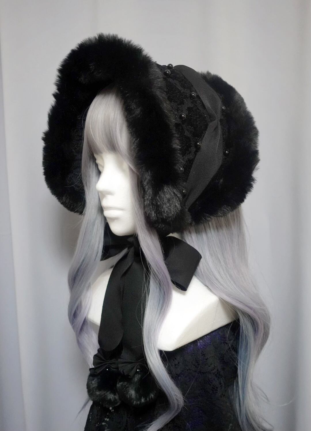 Luxmira 黒いファーボンネット 1月中旬納品分※黒いファーボンネット“ Fée noire” | Luxmira