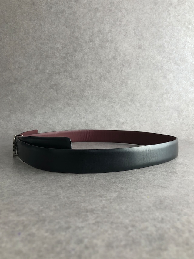LOEWE ロエベ ベルト ブラック×バーガンディ アナグラム レザー 28-70 リバーシブル vintage ヴィンテージ オールド nfn2n8