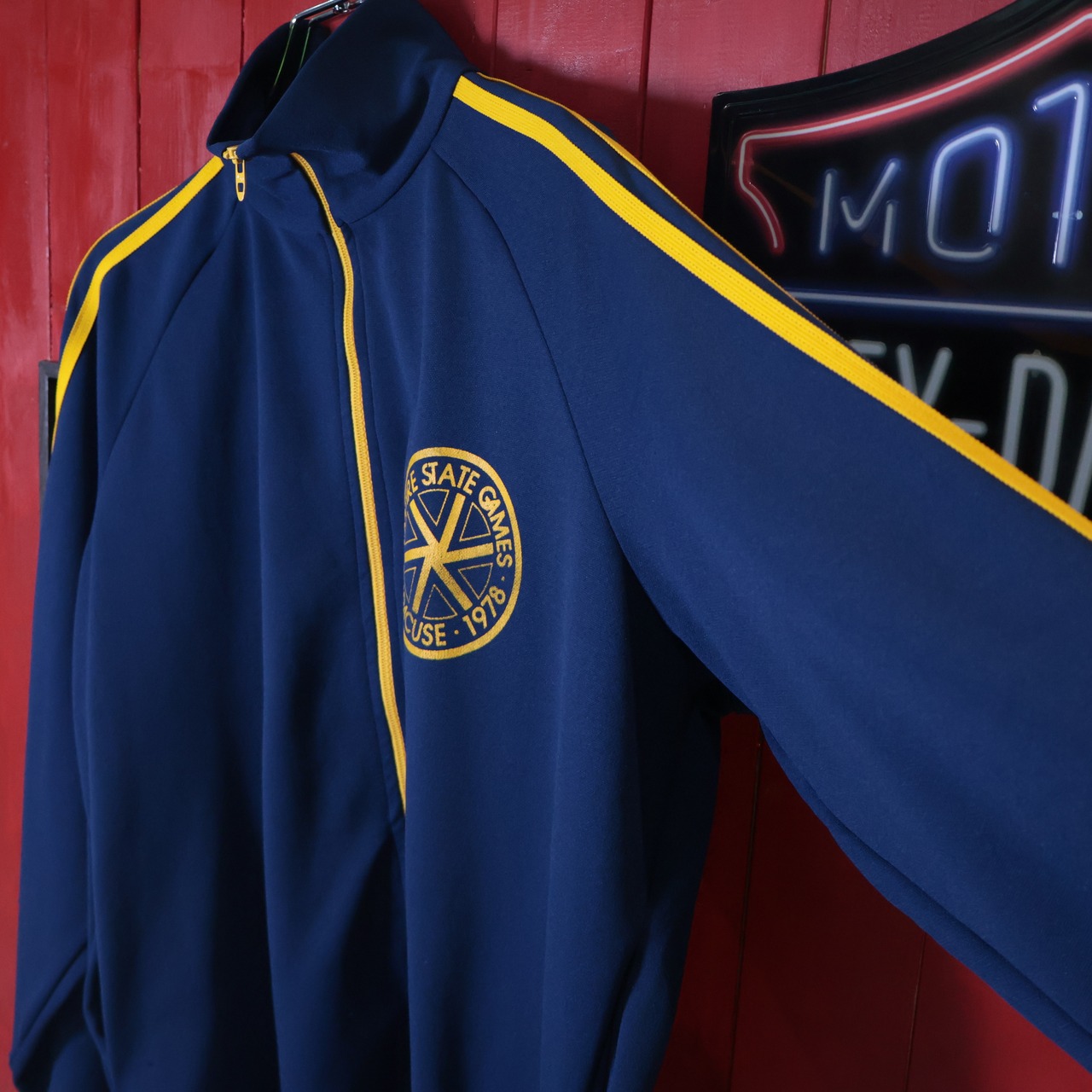 70s USA製 EMPIRE STATE GAMES ヴィンテージトラックジャケット ネイビー×イエロー