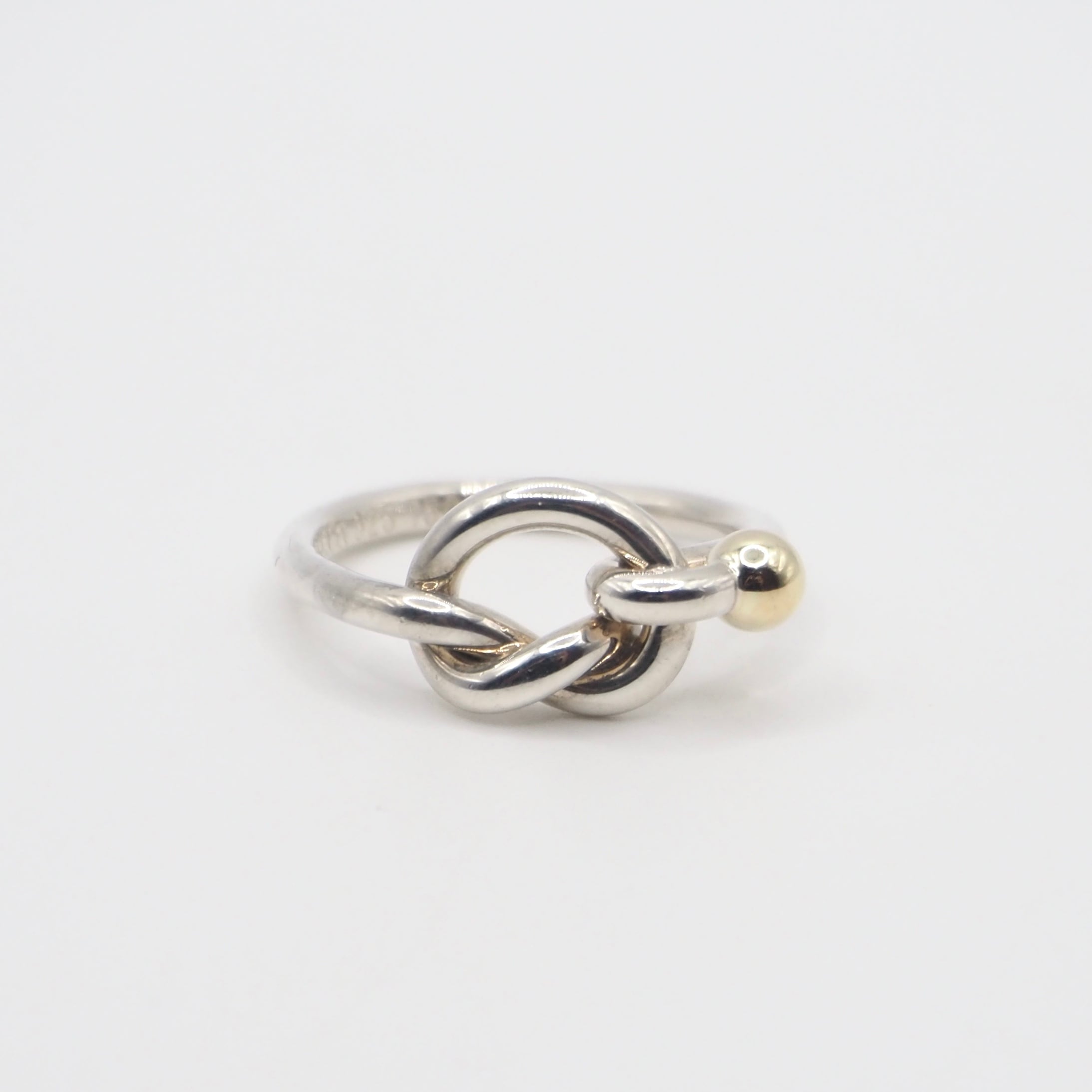 Tiffany&Co. 約11号 スクエアクッションコンビリング シルバー925 K18