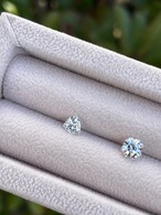 【2ピースペアでの販売】カラーレスジルコン トリリアント 4.5mm, 1.03ct, ベトナム産