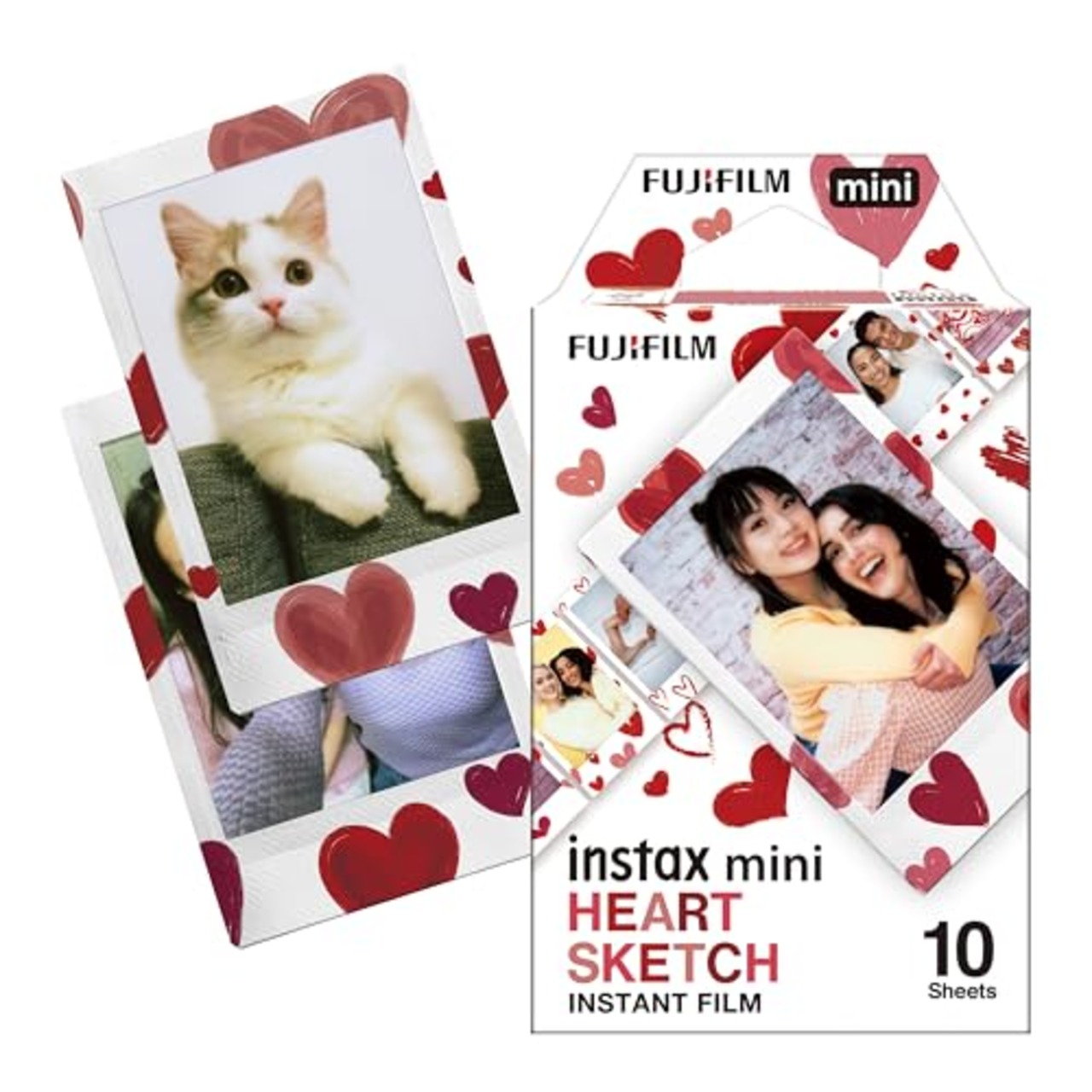 富士フイルム(FUJIFILM) インスタントカメラ チェキ用フィルム 10枚入 絵柄 (ハートスケッチ) INSTAX MINI HEART SKETCH WW 1